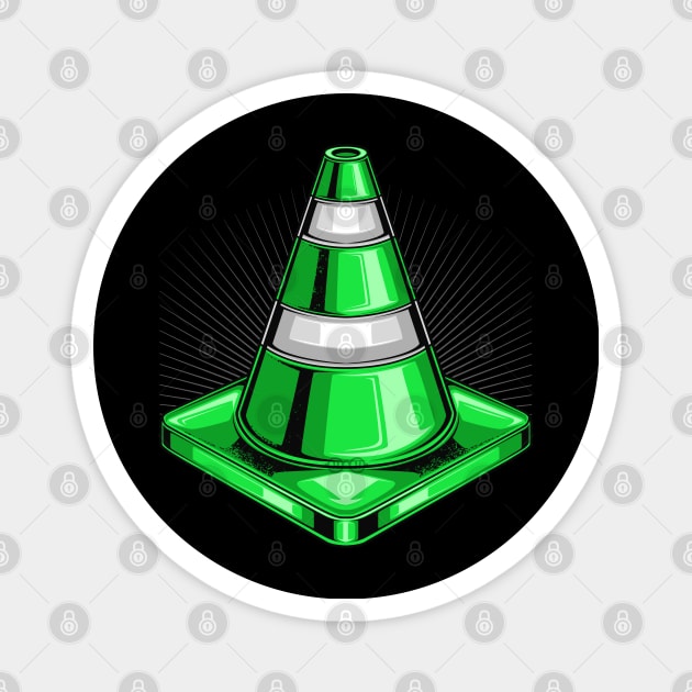 Green Traffic Cone Magnet by Jiooji Project